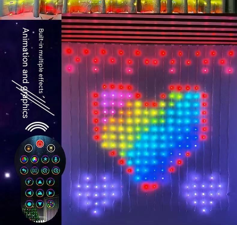 Tenda Luminosa LED Programmabile RGB per Esterni - Natale e Decorazioni