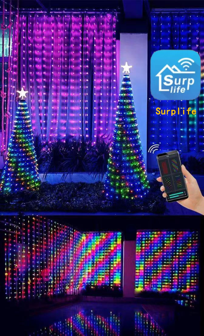 Tenda Luminosa LED Programmabile RGB per Esterni - Natale e Decorazioni