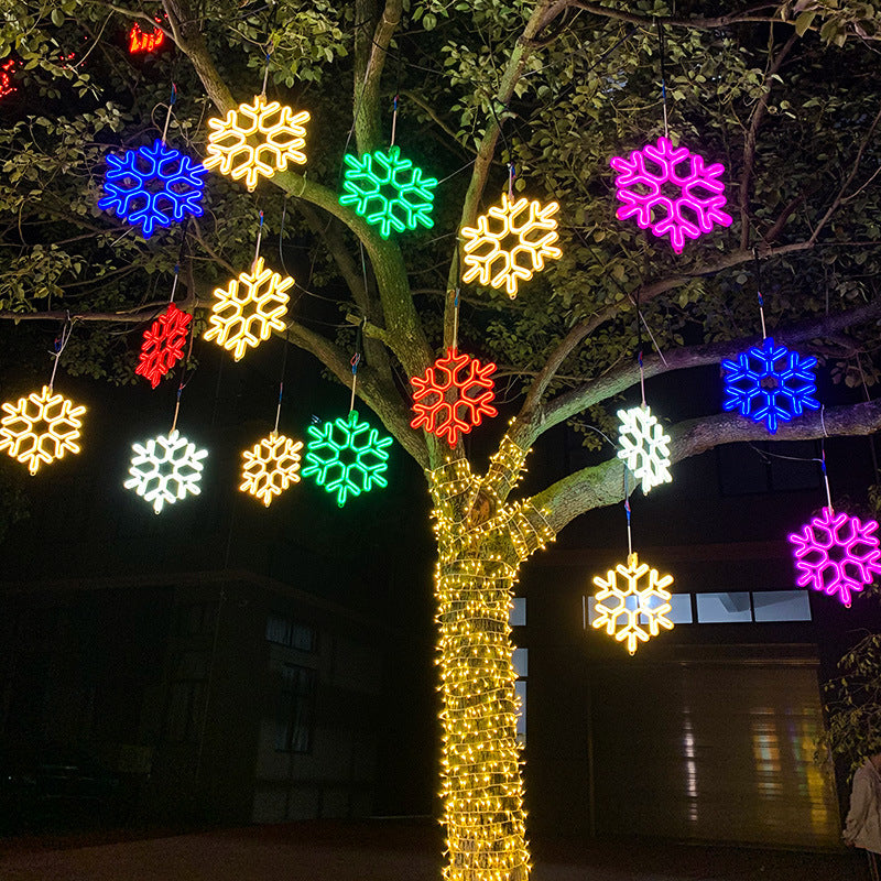 Fiocco di Neve NEON LED IP65 - Decorazione Natalizia Luminosa da Esterno e Interno