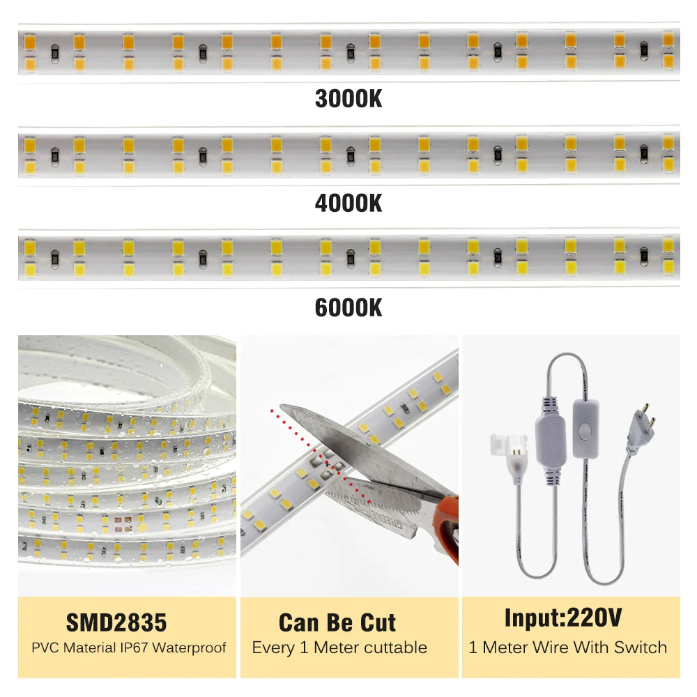 Striscia LED 220V IP67 Professionale - Illuminazione Decorativa