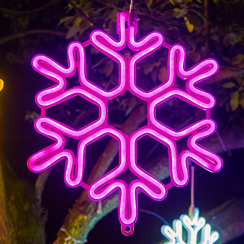 Fiocco di Neve NEON LED IP65 - Decorazione Natalizia Luminosa da Esterno e Interno